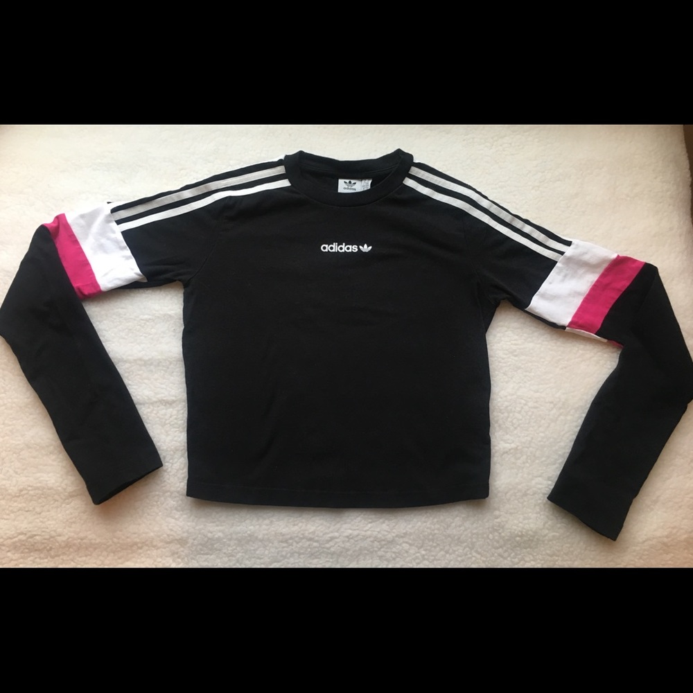Adidas 3 Stripe Crop Top Shirt